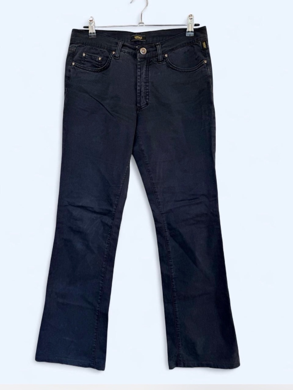 Versace Jeans Collection 28 Navy Flare Jeans - Mid Rise